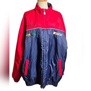 Chase Authentics Nascar Vintage Red and Blue Patched Jacket